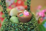Solid Chocolate Nest filled with jelly beans and toy chick